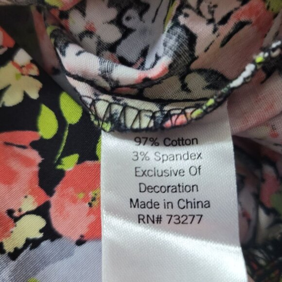 So Cropped Tie Floral Shirt Womens Medium Summer Boho Flirty Barbie - Picture 5 of 10